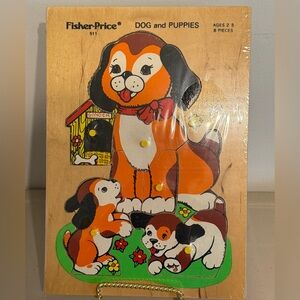Fisher-Price Dog and Puppies Puzzle - Orange, Black, White, Green